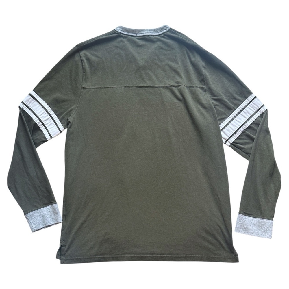 Abercrombie & Fitch Contrast Stripe Long Sleeve Muscle Tee Khaki Green Men’s XL - Picture 2 of 5